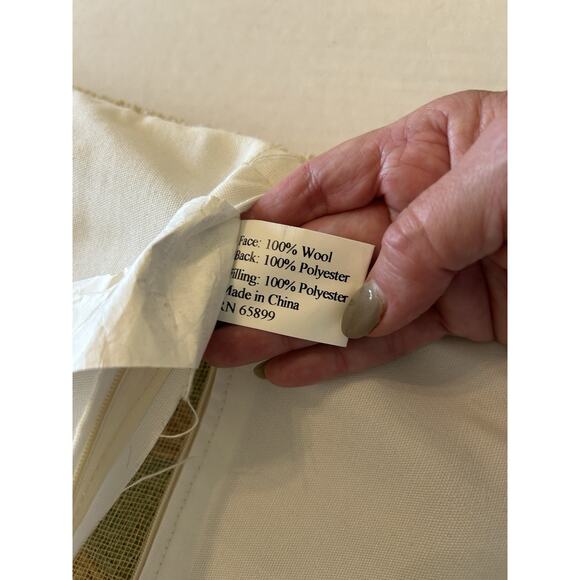 Peking Handicraft I LOVE SANTA Pillow Wool Hooked 18" x 18" Christmas Holiday - Picture 6 of 11